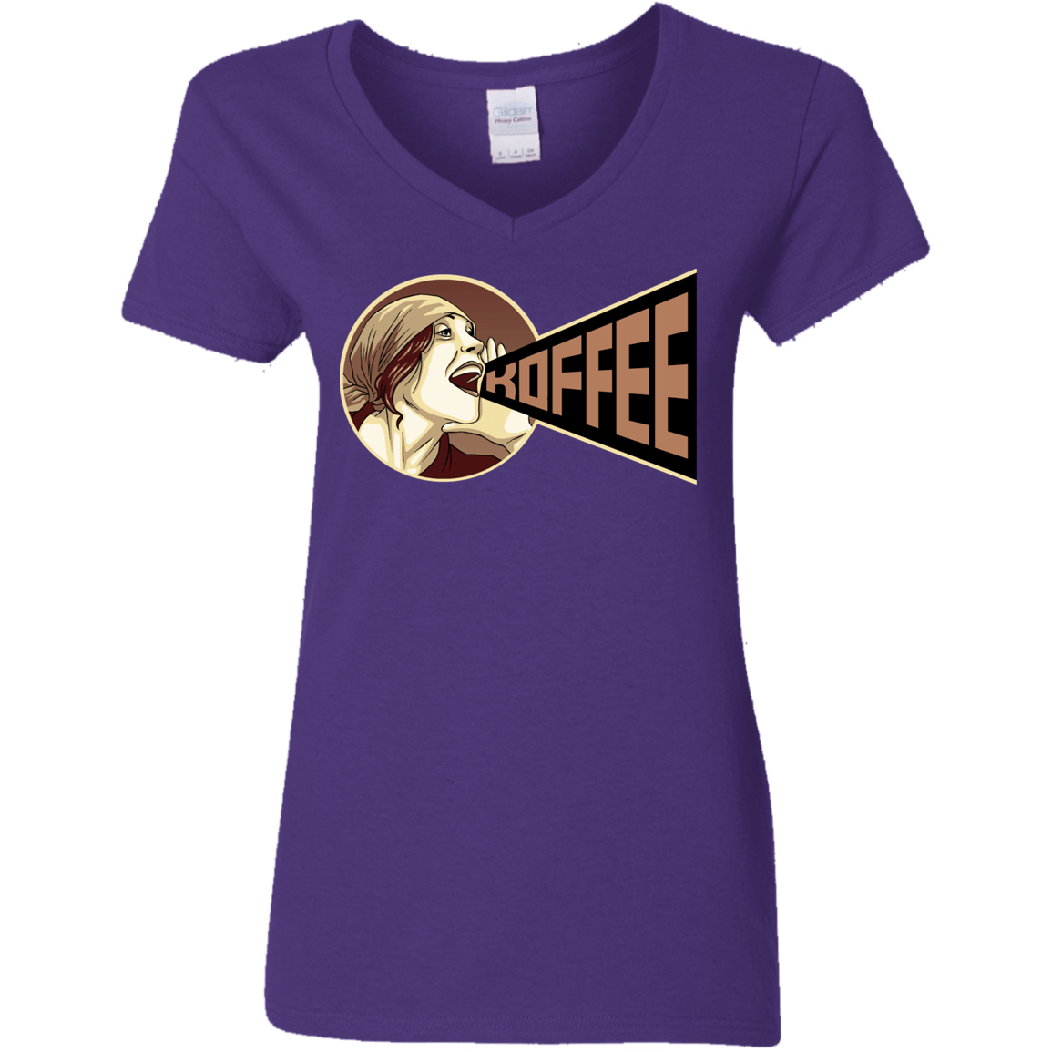 T-Shirts Purple / S Koffee Women's V-Neck T-Shirt