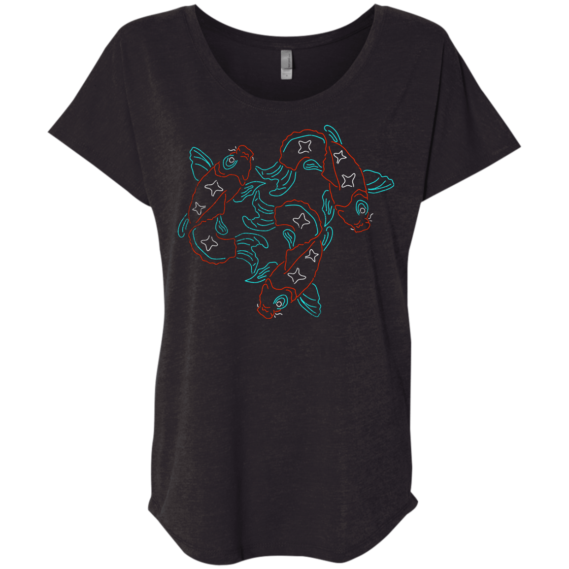 T-Shirts Vintage Black / X-Small Koi Koi Triblend Dolman Sleeve