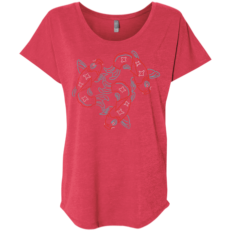 T-Shirts Vintage Red / X-Small Koi Koi Triblend Dolman Sleeve