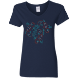 T-Shirts Navy / S Koi Koi Women's V-Neck T-Shirt