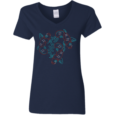 T-Shirts Navy / S Koi Koi Women's V-Neck T-Shirt