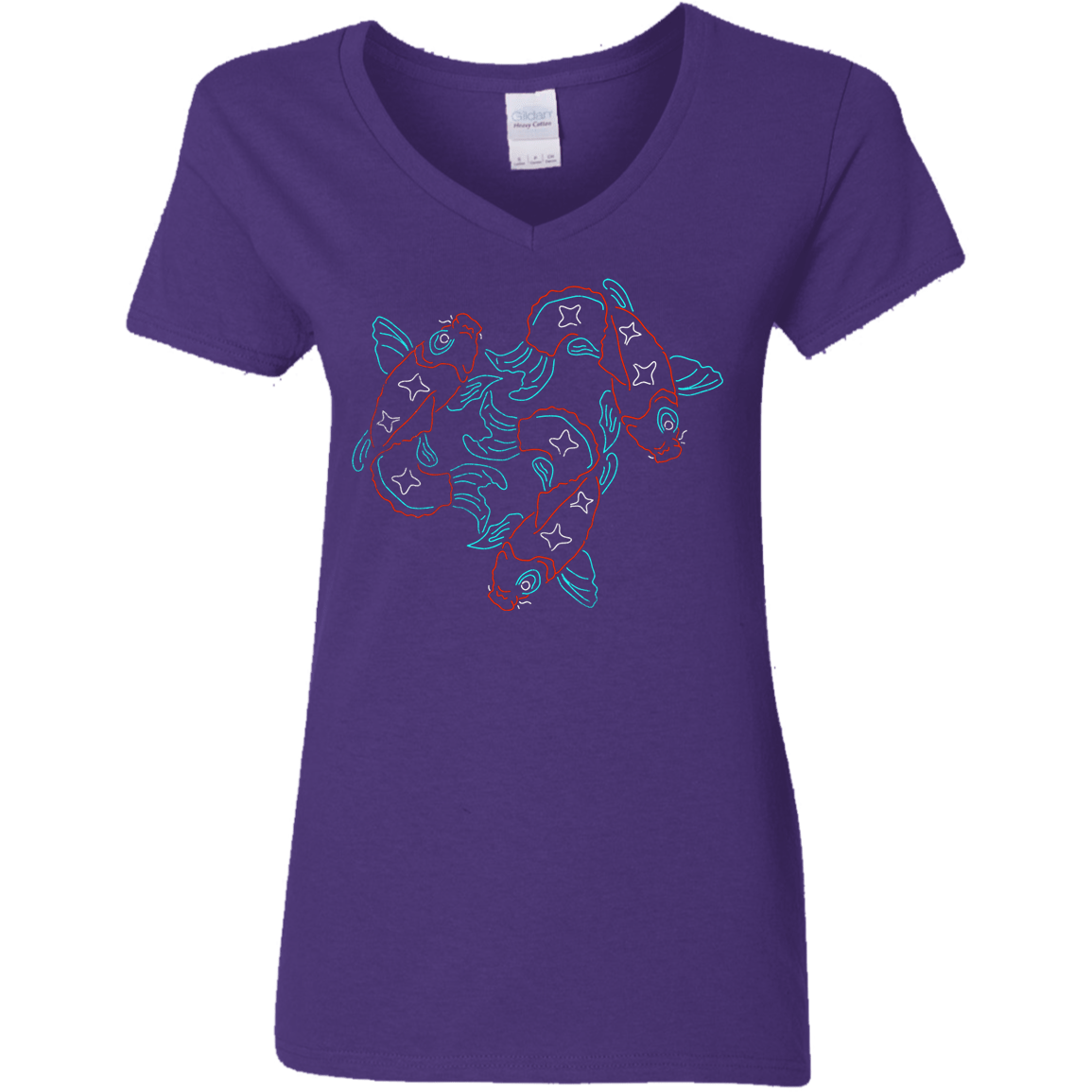 T-Shirts Purple / S Koi Koi Women's V-Neck T-Shirt