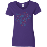 T-Shirts Purple / S Koi Koi Women's V-Neck T-Shirt