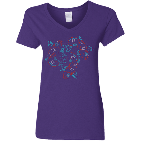 T-Shirts Purple / S Koi Koi Women's V-Neck T-Shirt