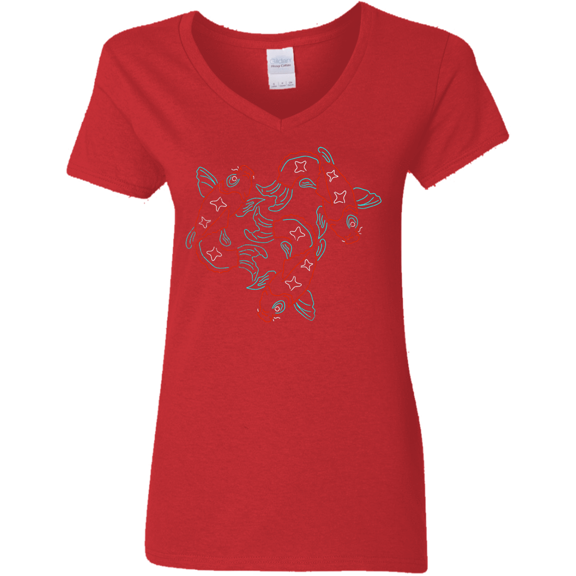 T-Shirts Red / S Koi Koi Women's V-Neck T-Shirt