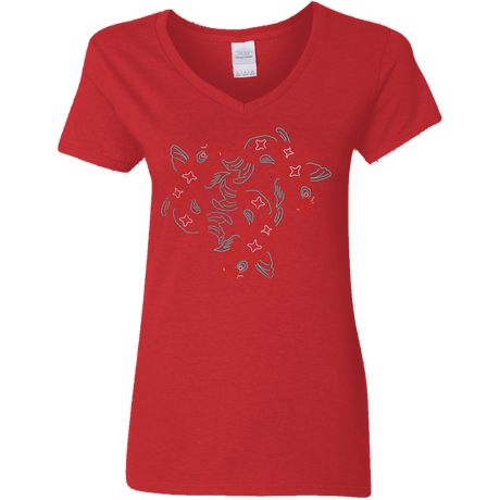 T-Shirts Red / S Koi Koi Women's V-Neck T-Shirt