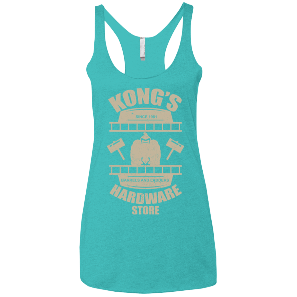 T-Shirts Tahiti Blue / X-Small Kongs Hardware Store Women's Triblend Racerback Tank