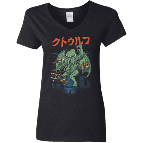 T-Shirts Black / S Kongthulhu Women's V-Neck T-Shirt