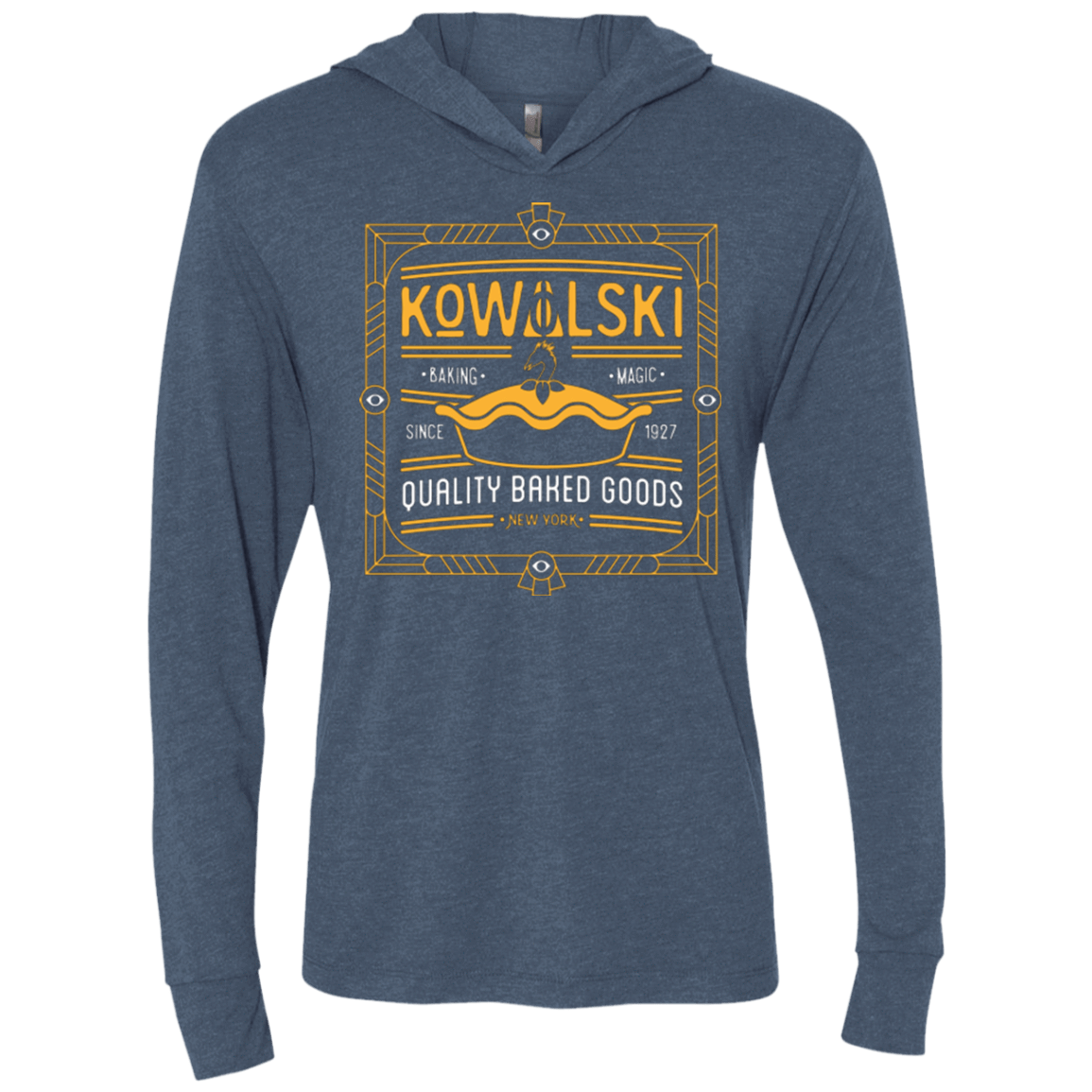 T-Shirts Indigo / X-Small Kowalski Quality Baked Goods Fantastic Beasts Triblend Long Sleeve Hoodie Tee