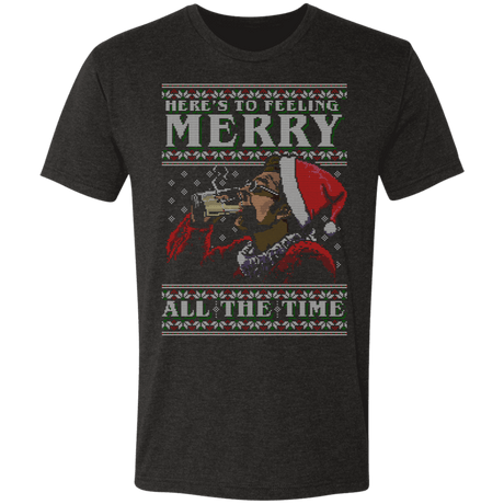 T-Shirts Vintage Black / S Kramer Merry Ugly Sweater Men's Triblend T-Shirt