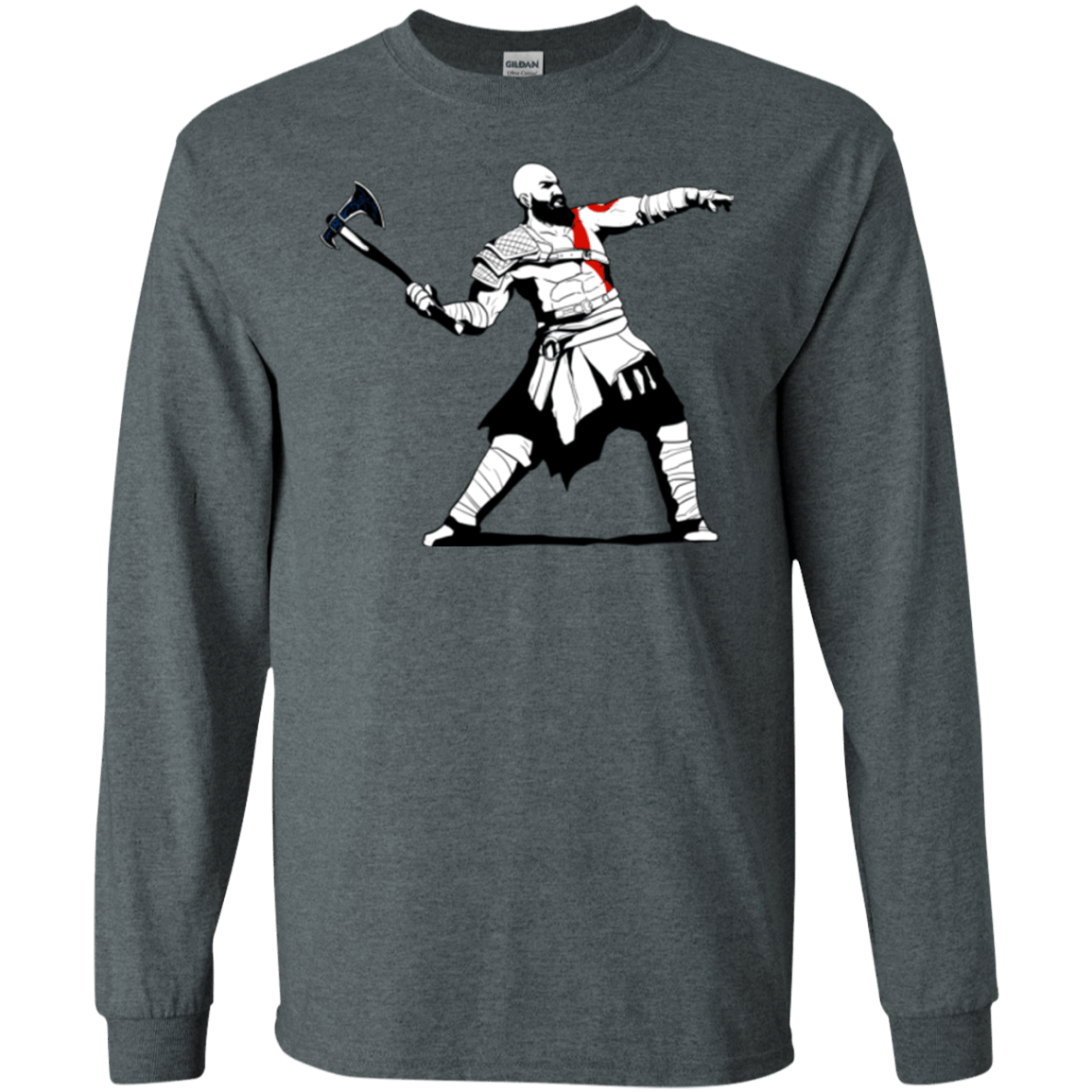 T-Shirts Dark Heather / S Kratos Banksy Men's Long Sleeve T-Shirt