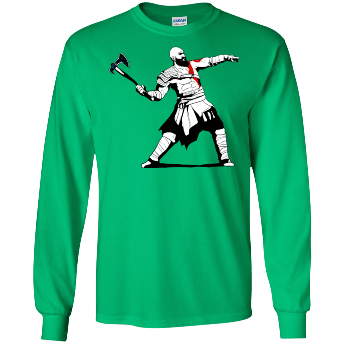 T-Shirts Irish Green / S Kratos Banksy Men's Long Sleeve T-Shirt