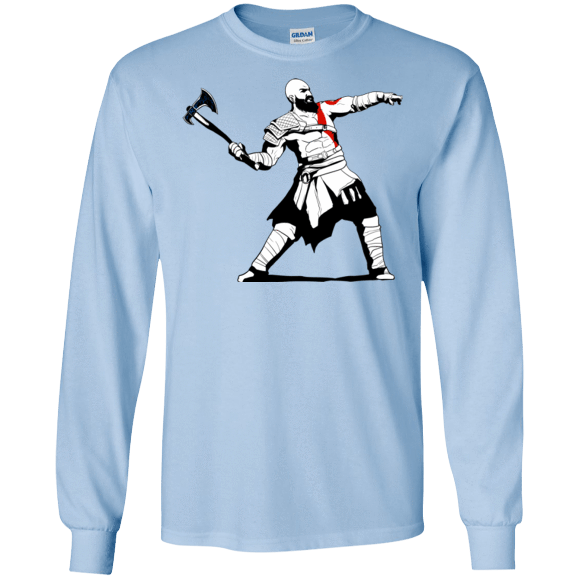 T-Shirts Light Blue / S Kratos Banksy Men's Long Sleeve T-Shirt