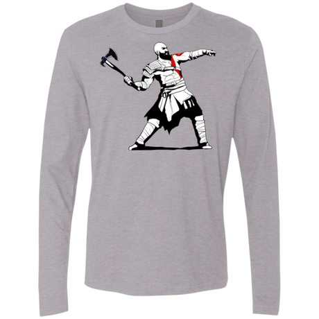 T-Shirts Heather Grey / S Kratos Banksy Men's Premium Long Sleeve