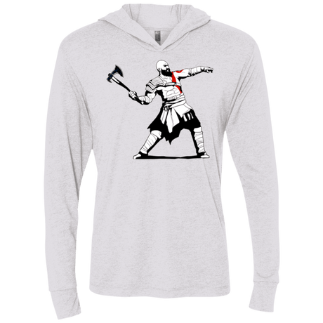 T-Shirts Heather White / X-Small Kratos Banksy Triblend Long Sleeve Hoodie Tee