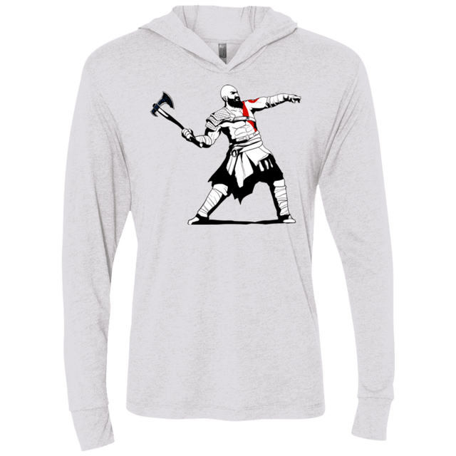 T-Shirts Heather White / X-Small Kratos Banksy Triblend Long Sleeve Hoodie Tee