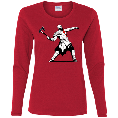 T-Shirts Red / S Kratos Banksy Women's Long Sleeve T-Shirt