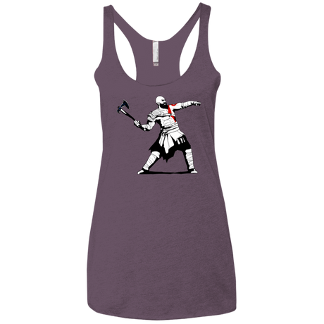 T-Shirts Vintage Purple / X-Small Kratos Banksy Women's Triblend Racerback Tank