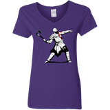 T-Shirts Purple / S Kratos Banksy Women's V-Neck T-Shirt