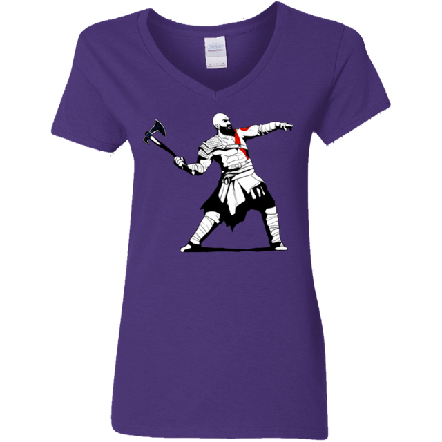 T-Shirts Purple / S Kratos Banksy Women's V-Neck T-Shirt