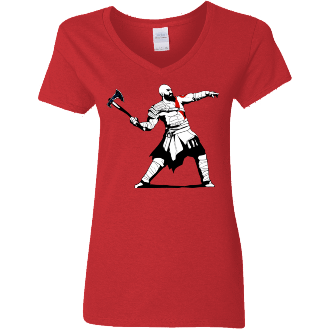 T-Shirts Red / S Kratos Banksy Women's V-Neck T-Shirt