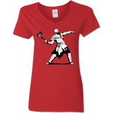 T-Shirts Red / S Kratos Banksy Women's V-Neck T-Shirt