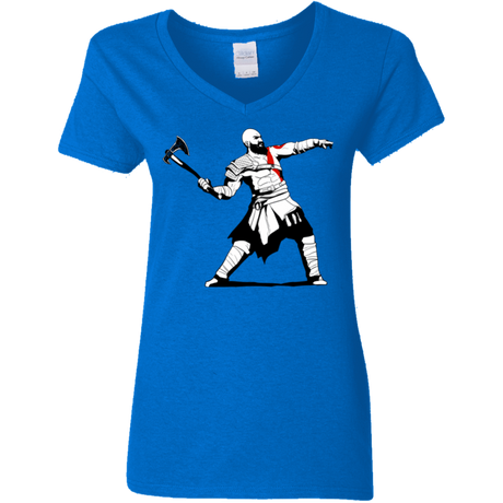 T-Shirts Royal / S Kratos Banksy Women's V-Neck T-Shirt