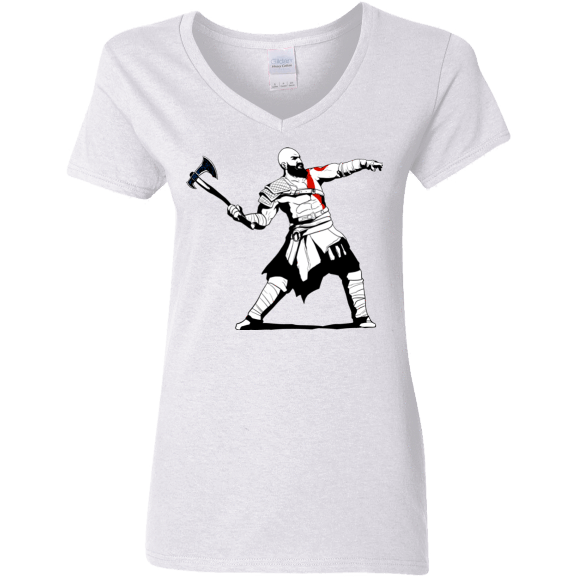 T-Shirts White / S Kratos Banksy Women's V-Neck T-Shirt