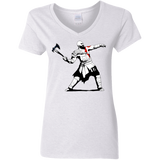 T-Shirts White / S Kratos Banksy Women's V-Neck T-Shirt