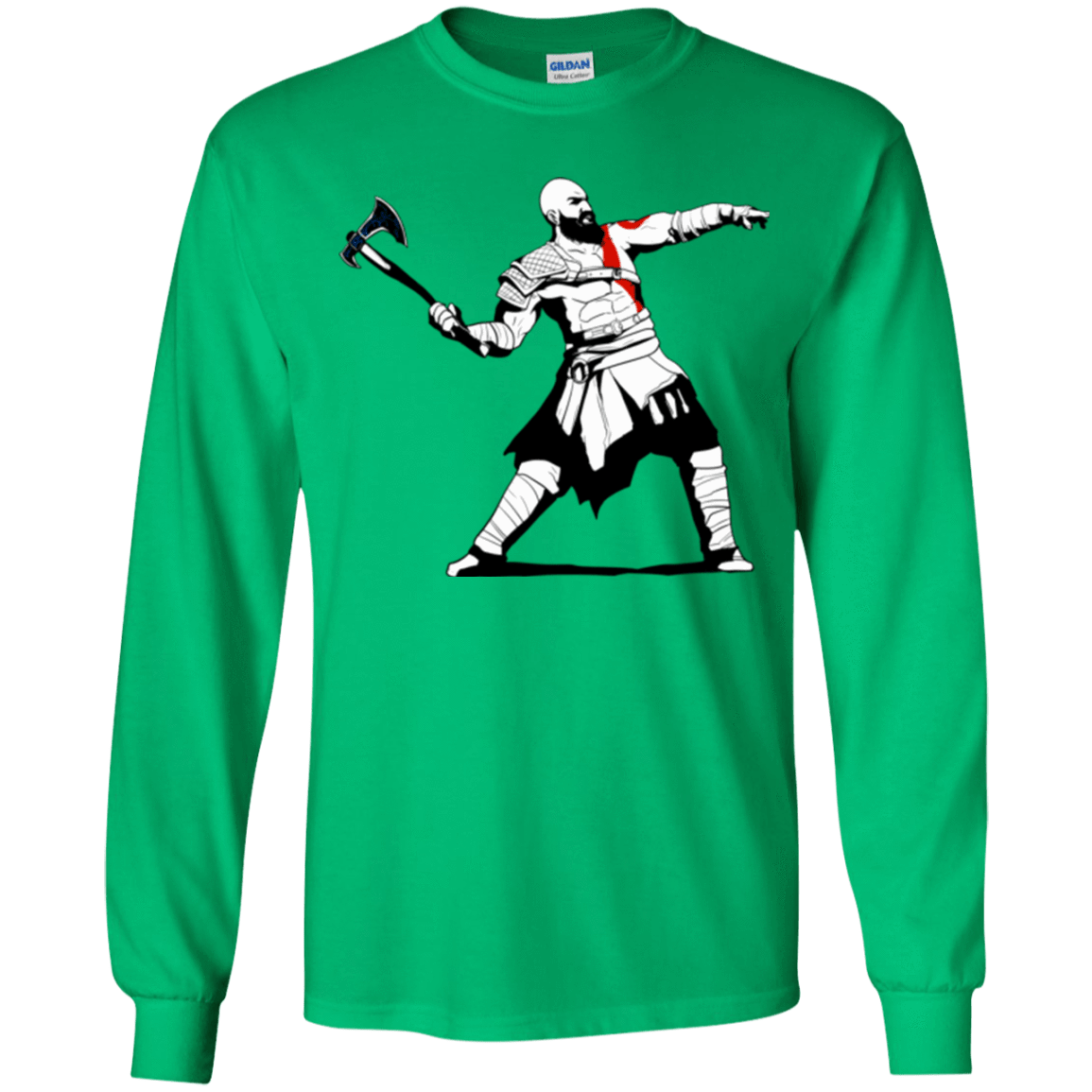 T-Shirts Irish Green / YS Kratos Banksy Youth Long Sleeve T-Shirt