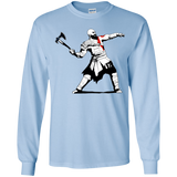 T-Shirts Light Blue / YS Kratos Banksy Youth Long Sleeve T-Shirt