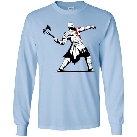 T-Shirts Light Blue / YS Kratos Banksy Youth Long Sleeve T-Shirt