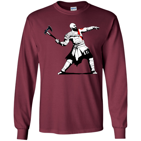 T-Shirts Maroon / YS Kratos Banksy Youth Long Sleeve T-Shirt