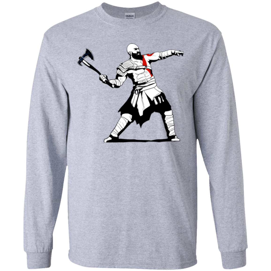 T-Shirts Sport Grey / YS Kratos Banksy Youth Long Sleeve T-Shirt