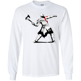 T-Shirts White / YS Kratos Banksy Youth Long Sleeve T-Shirt