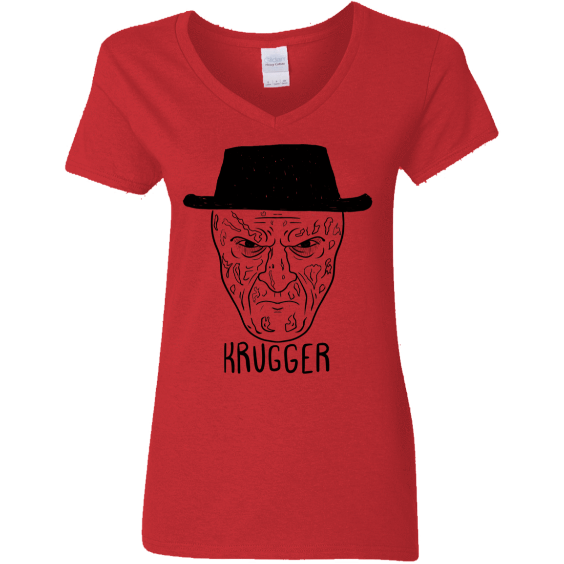 T-Shirts Red / S Krugger Women's V-Neck T-Shirt