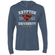 T-Shirts Indigo / X-Small Krypton University Triblend Long Sleeve Hoodie Tee