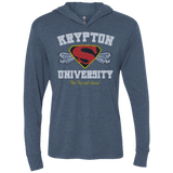 T-Shirts Indigo / X-Small Krypton University Triblend Long Sleeve Hoodie Tee