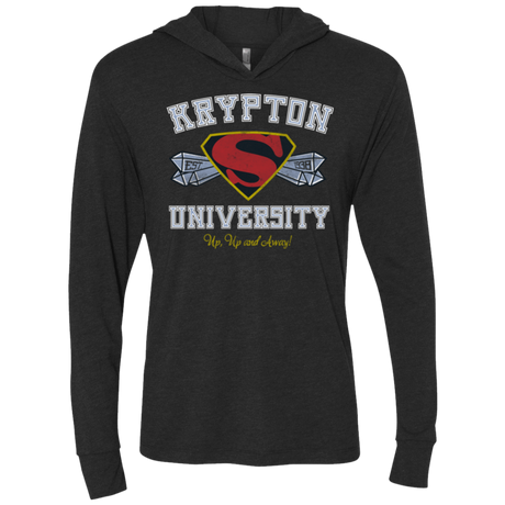 T-Shirts Vintage Black / X-Small Krypton University Triblend Long Sleeve Hoodie Tee