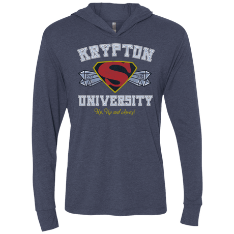 T-Shirts Vintage Navy / X-Small Krypton University Triblend Long Sleeve Hoodie Tee