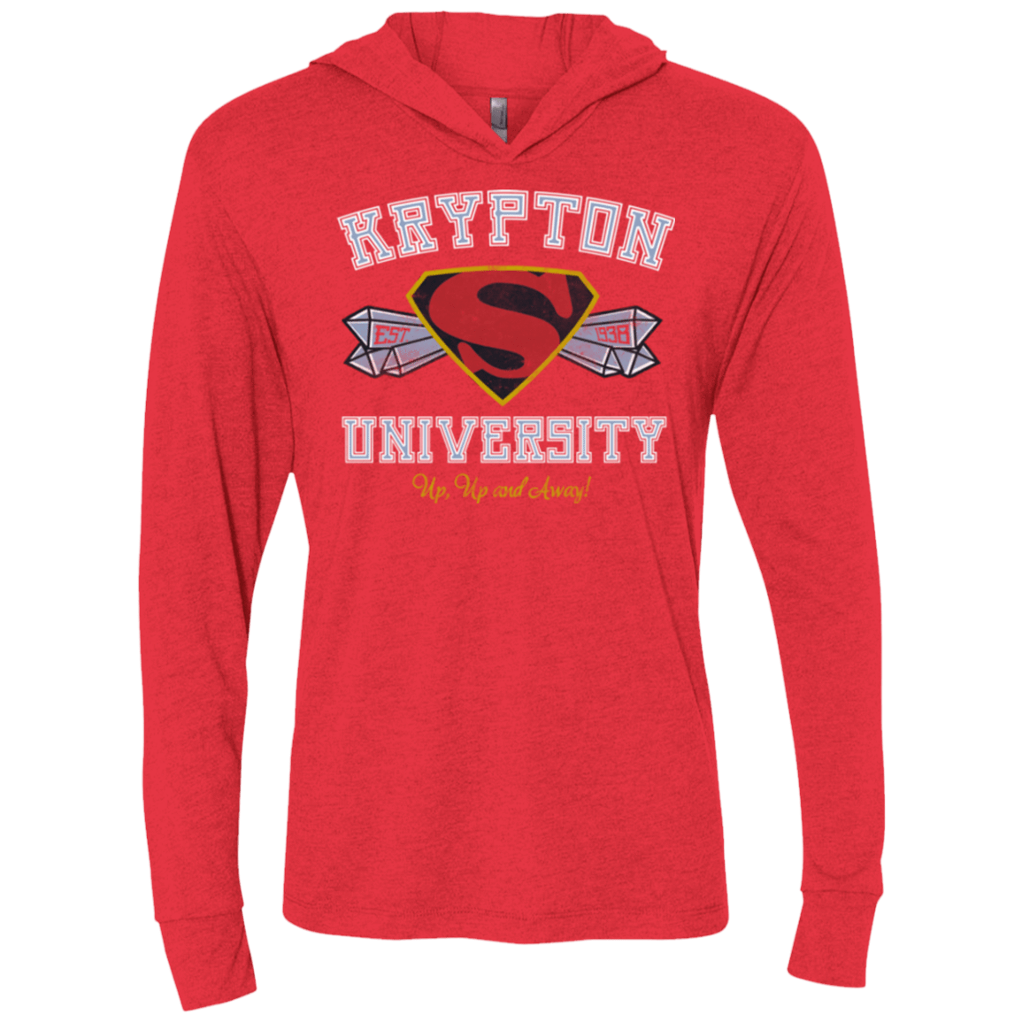 T-Shirts Vintage Red / X-Small Krypton University Triblend Long Sleeve Hoodie Tee