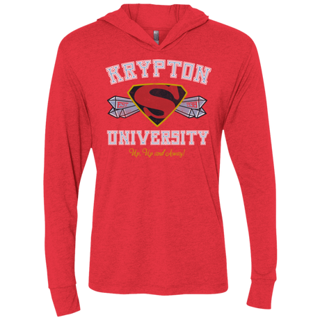 T-Shirts Vintage Red / X-Small Krypton University Triblend Long Sleeve Hoodie Tee