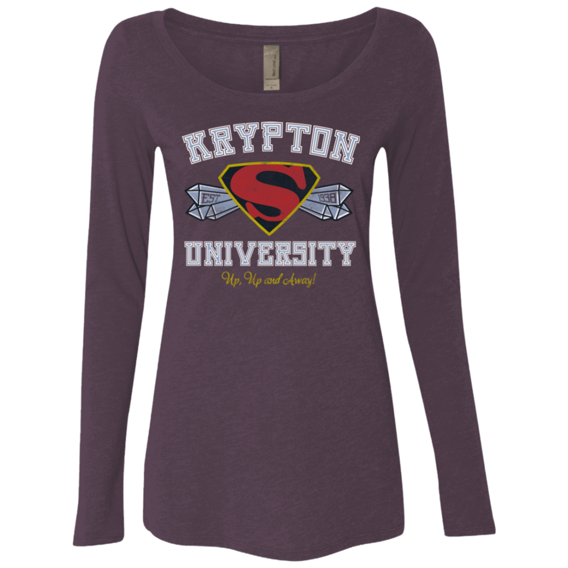 T-Shirts Vintage Purple / Small Krypton University Women's Triblend Long Sleeve Shirt