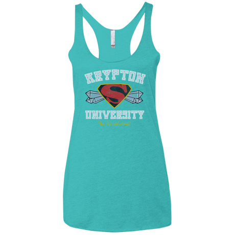 T-Shirts Tahiti Blue / X-Small Krypton University Women's Triblend Racerback Tank