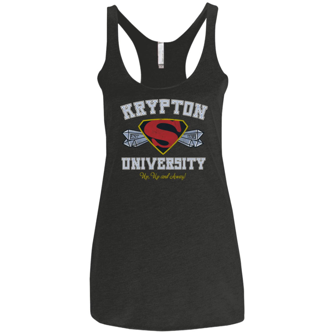 T-Shirts Vintage Black / X-Small Krypton University Women's Triblend Racerback Tank