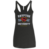 T-Shirts Vintage Black / X-Small Krypton University Women's Triblend Racerback Tank