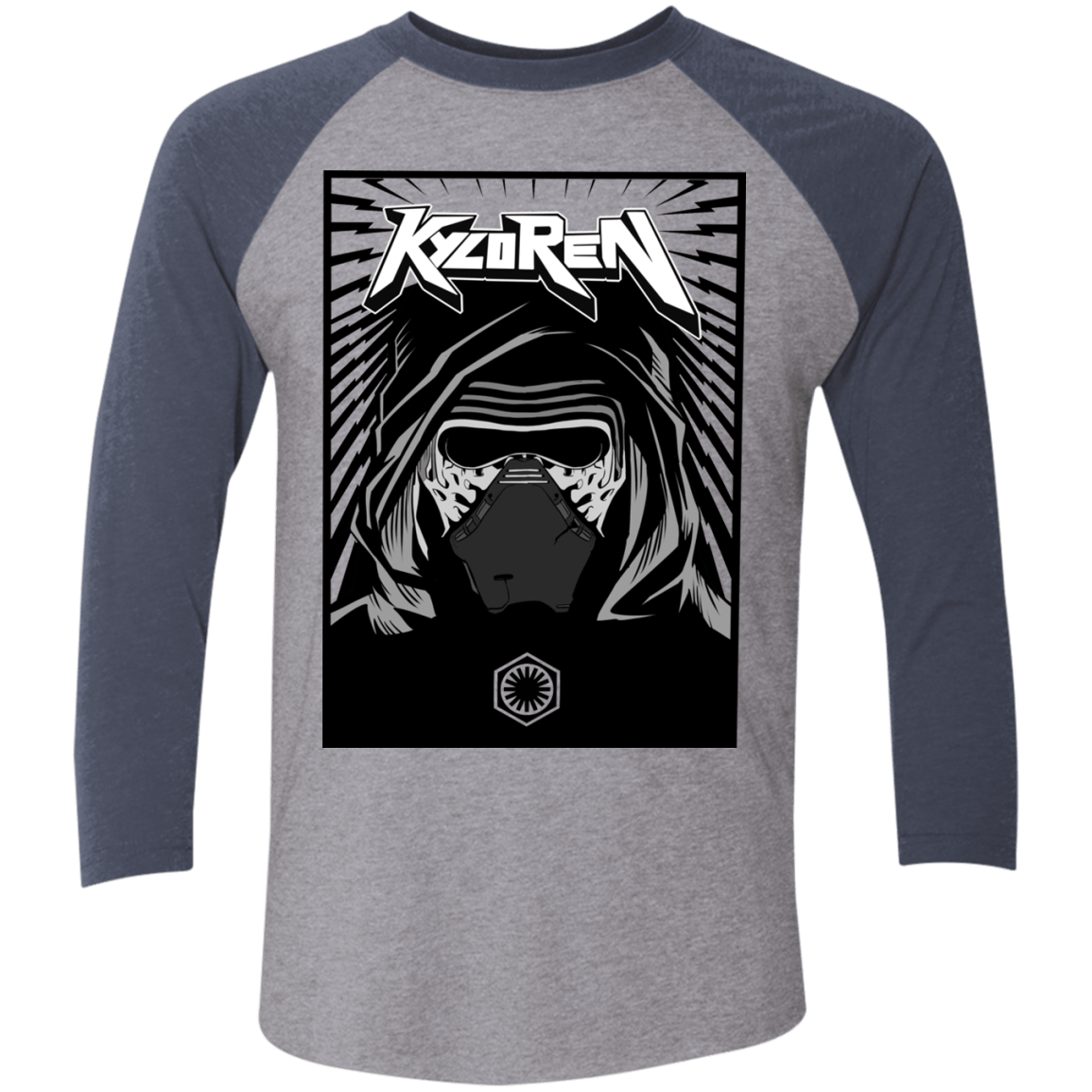 T-Shirts Premium Heather/Vintage Navy / X-Small Kylo Rock Men's Triblend 3/4 Sleeve