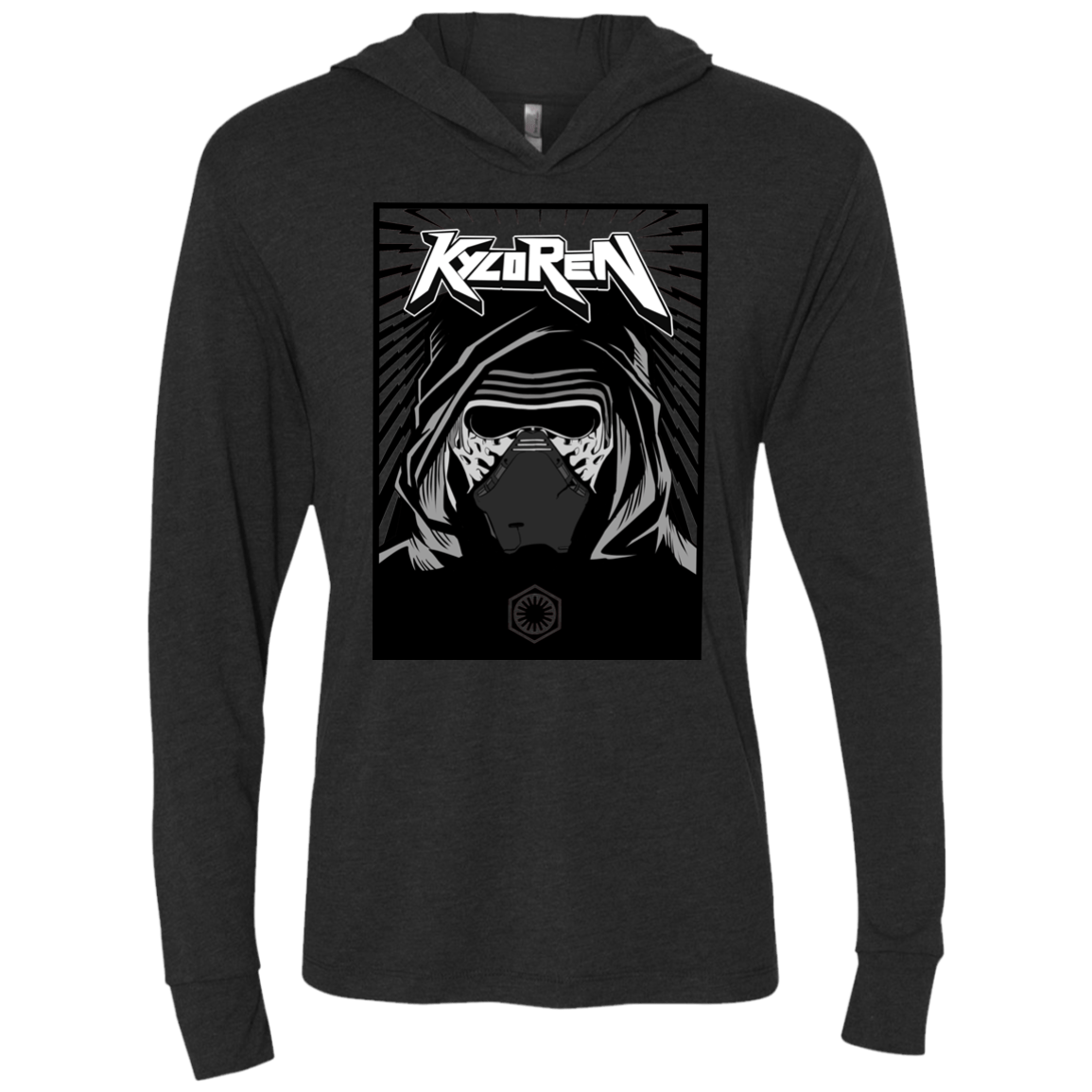 T-Shirts Vintage Black / X-Small Kylo Rock Triblend Long Sleeve Hoodie Tee