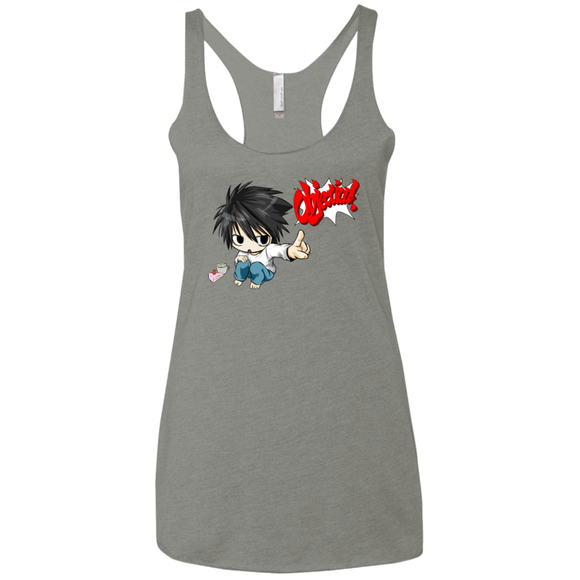 T-Shirts Venetian Grey / X-Small L Objection! Women's Triblend Racerback Tank