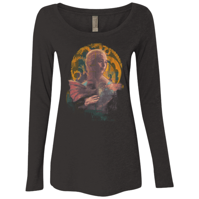 T-Shirts Vintage Black / Small la Dame Au Dragon Women's Triblend Long Sleeve Shirt